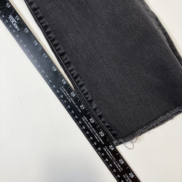 Banana Republic Mid Rise Crop Flare Jeans Black Faded Size 27 X 24 Button Fly - Picture 13 of 13